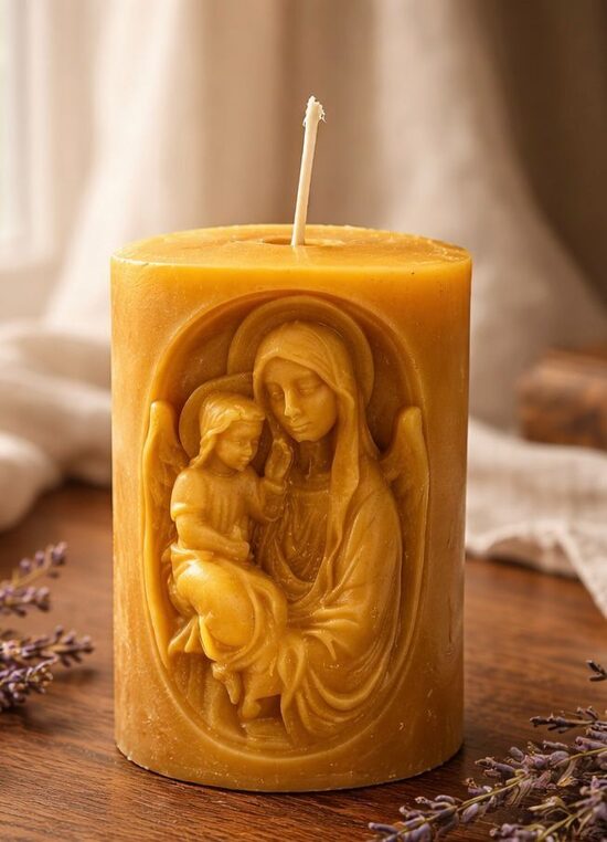 “Mother’s Light” beeswax candle